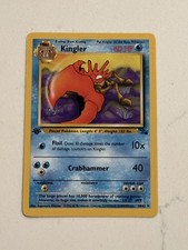 Pokémon TCG Kingler Fossil Set, 1st Edition 38/62 - Near Mint Copies!