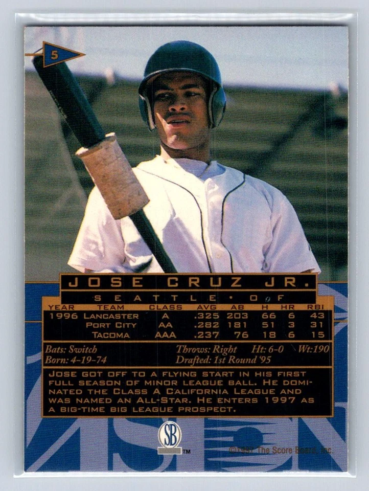 1997 Score Board Visions Signings Jose Cruz Jr. #5 Seattle Mariners - Image 2 of 2