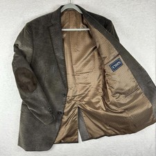 Chaps Brown Corduroy Blazer Jacket Men  s 42L Sport Coat Preppy Elbow Patches