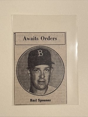 Karl Spooner Awaits Orders Brooklyn Dodgers 1955 Sporting News Baseball Panel