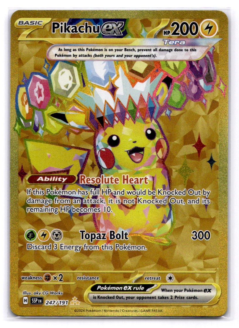 Pikachu ex - Hyper Rare SV08: Surging Sparks 247/191 LP-NM