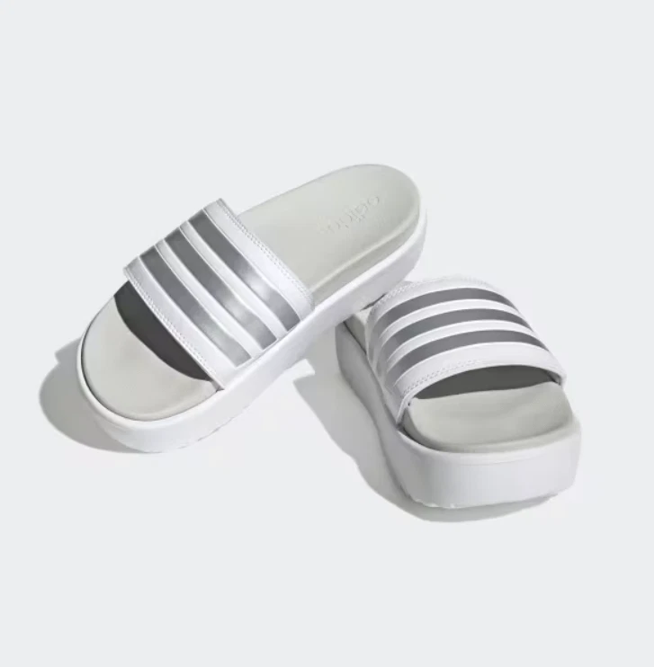 Adidas IE9703 Platform Slides Bianco Metallizzato (9)