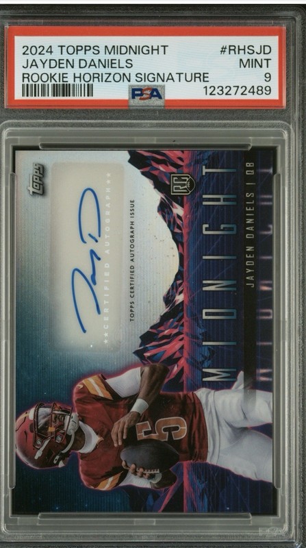 2024 Topps Jayden Daniels Midnight Auto Rookie PSA 9 Washington Commanders