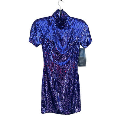 Vintage 80 s Purple All Over Sequined Mini Party Disco Dress Sz 4 Bodycon