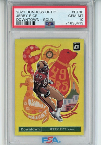 Jerry Rice [Gold] #DT-30 2021 Panini Donruss Optic Downtown card