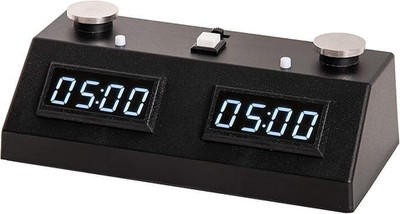 ZMF-II White LEDs/Black Case Digital Chess Clock with LED Display, Stainless Ste