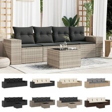 Poly Rattan Garten Sofagarnitur mit Kissen Modular Lounge Sitzgruppe Terrasse