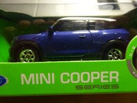 Mini Cooper Blau 1/60 Ca. 7,5Cm Mit Freilauf Modelauto