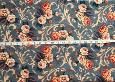 1 yd 100% Cotton Fabric by Beth Bruske for David Textiles, Grey w/ Cream Flowers