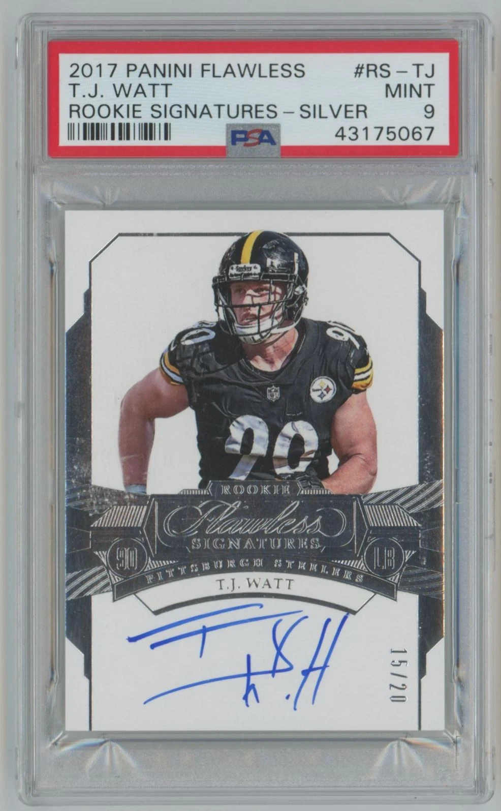 TJ Watt Panini Flawless Rookie Signatures #RSTJ Silver