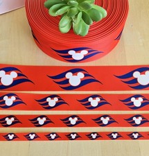 3/8, 5/8, 7/8  1.5" 1 YD Disney Cruise Line Grosgrain Ribbon DCL Mickey Mouse