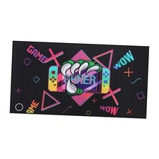 Gaming Rug for Kids Teens 32"x60" Machine Washable, Video Game Kids Rug Black