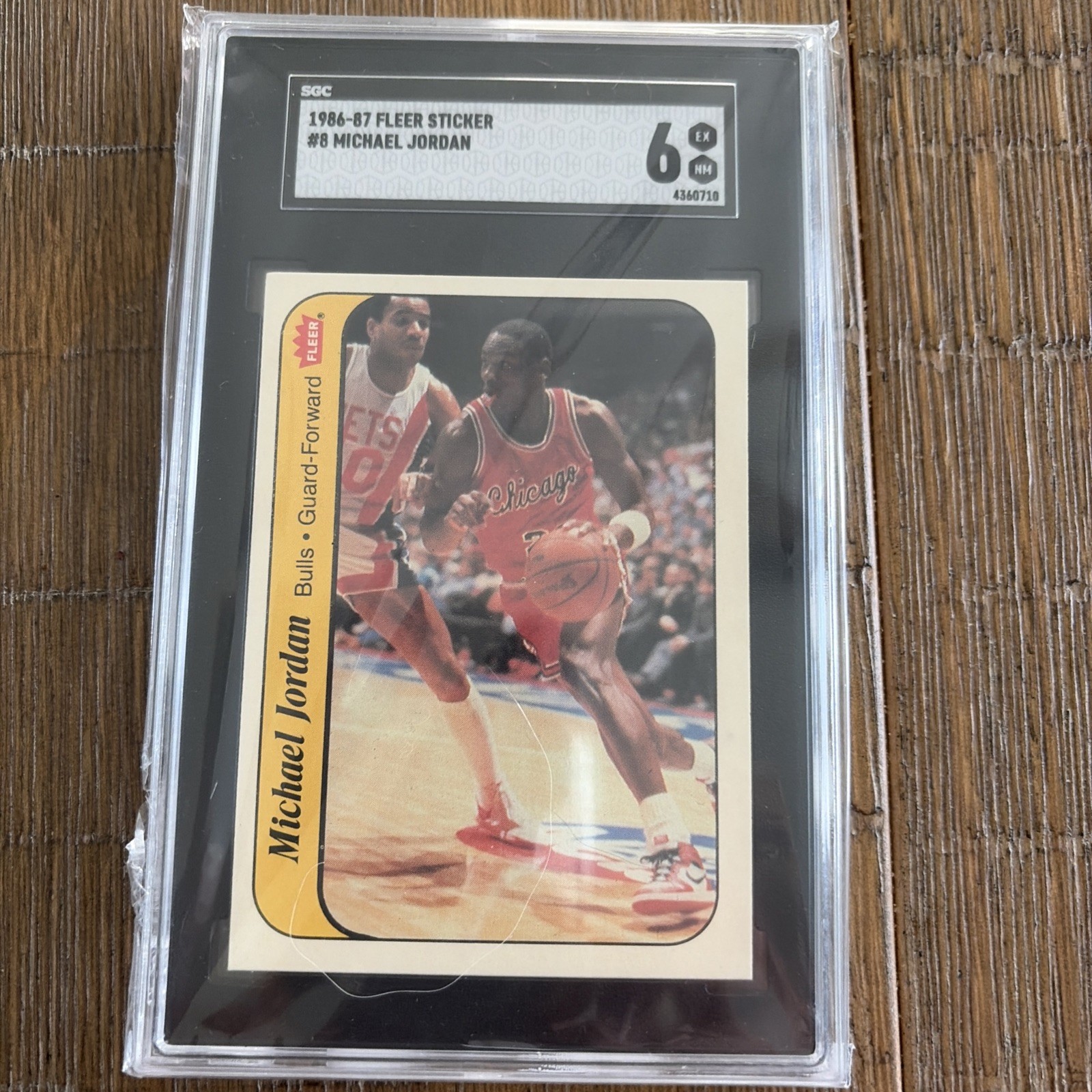1986-87 Fleer - Stickers Michael Jordan #8 (RC) SGC 6 view 2