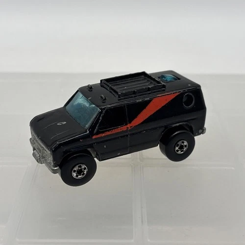 Vintage Hot Wheels Mattel 1977 Black A Team Van Baja Breaker Diecast Blackwalls!