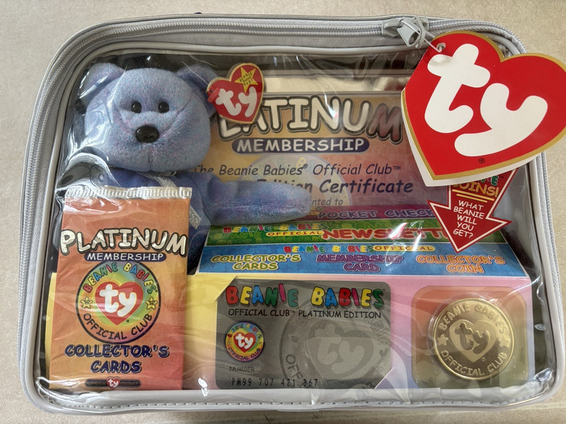 Ty Beanie Babies Platinum Official Club Collector Case Set w/ Beanie 1999