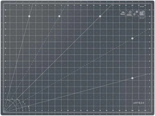 Arteza Rotary Cutting Mat, 18 x 24 Inches, 12.4L x 12.4W, Gray/Dark Gray 