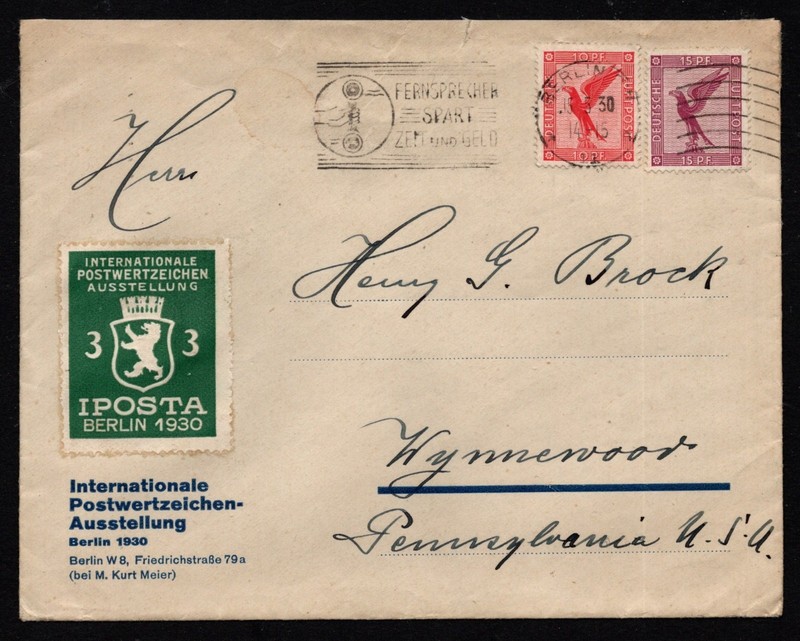 Int'l Postage Stamp Exhibitition Berlin 1930 - Private Cover w/Official Letter