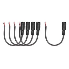 DC Power Pigtails Cable 5.5x2.1mm Female Barrel Plug To Bare Wire 15cm 5 PCS