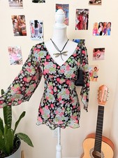Woman s Y2K Floral Fairy Top Size Large