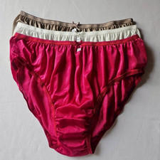 3 Bikini Plus Underwear Nylon Panties Mid-Waist Briefs Light Soft Silky/3XL/Mix