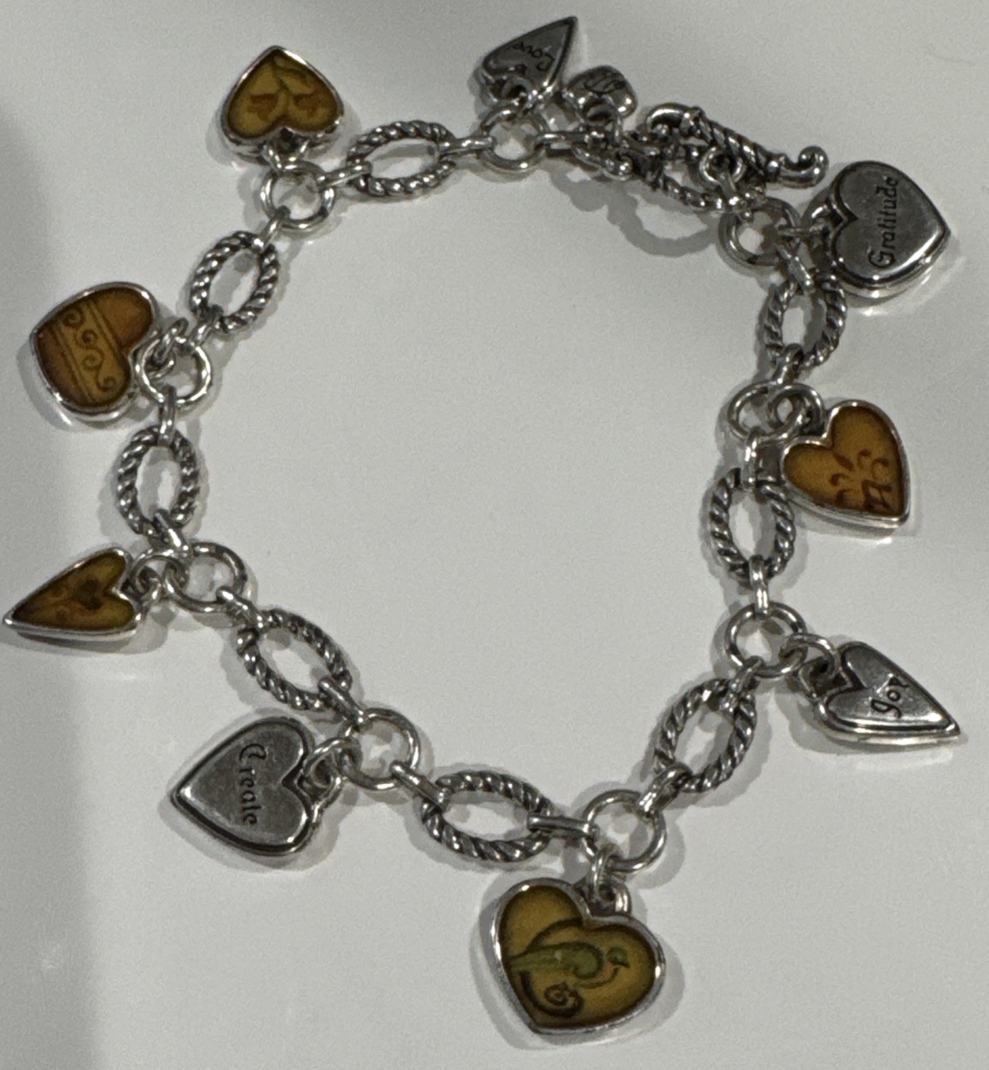 Brighton Piccadilly Hearts Bracelet in Silver Tone Symbolizing Love Passion Gratitude