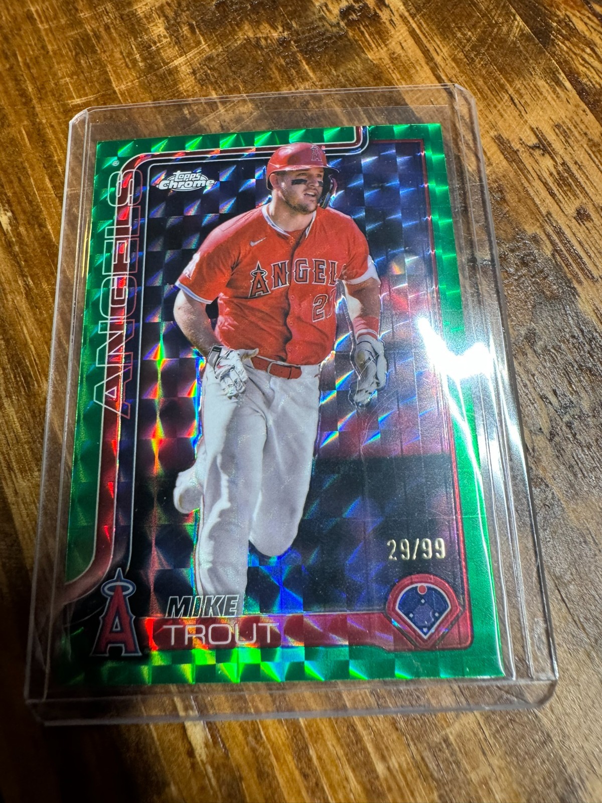 2025 Topps Chrome - Mike Trout #100 Green Refractor /99