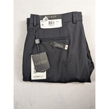 NWT 190 Lauren Ralph Lauren Mens Black Classic Fit UltraFlex Pants 34x34