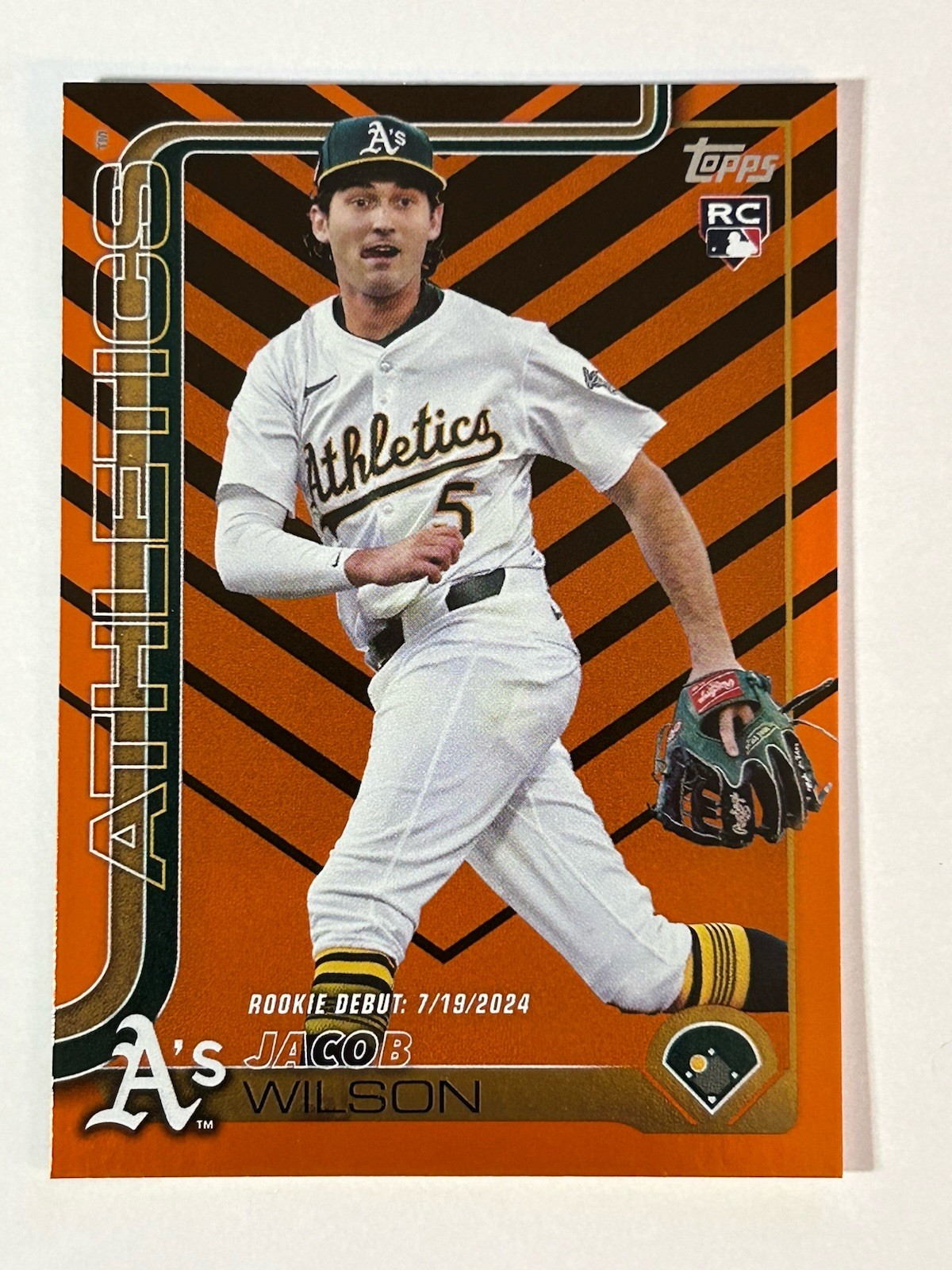 Jacob Wilson 2025 Topps Update (RC,SP) Rookie Holiday Halloween Foil #US180 A’s