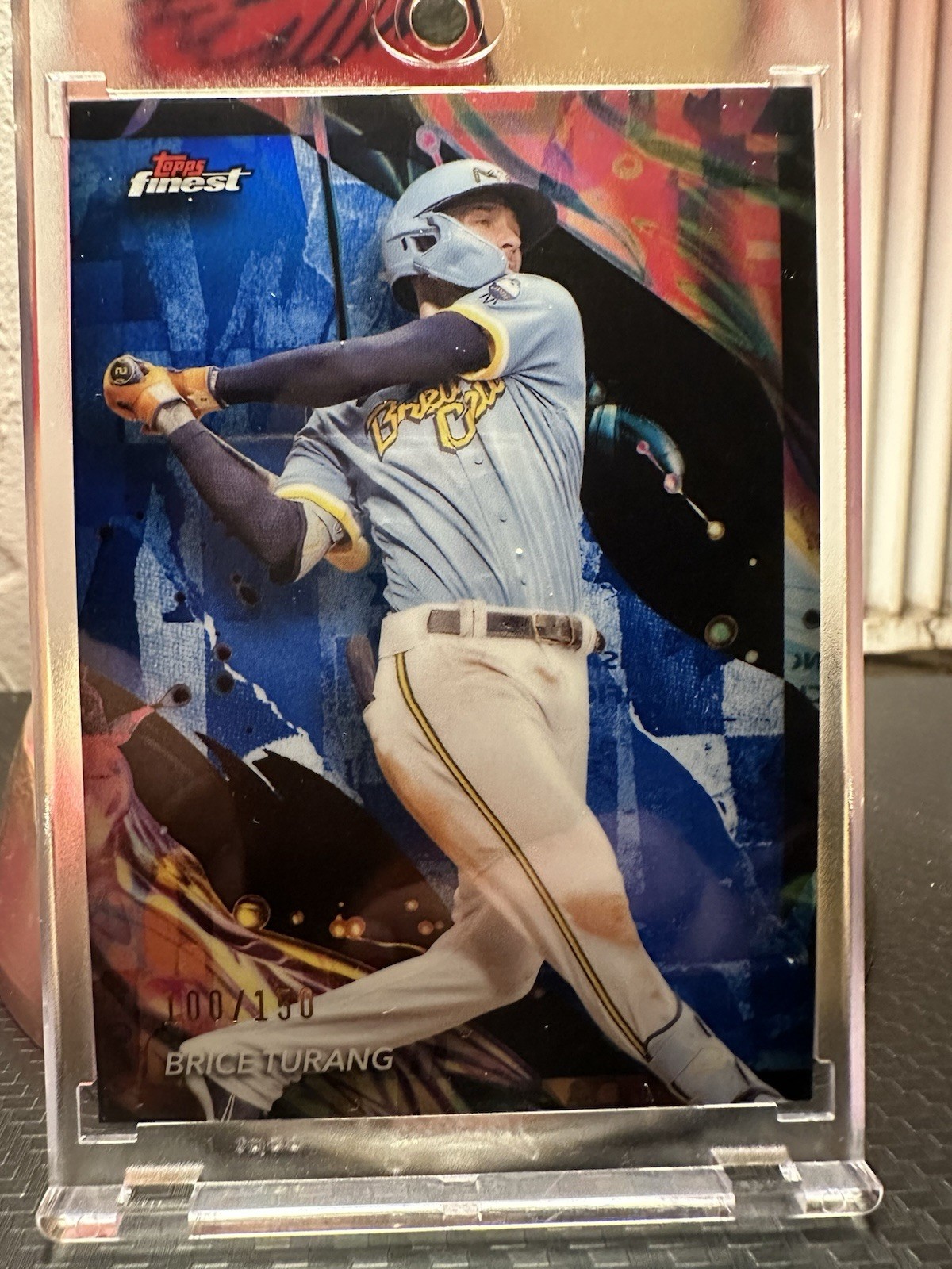 2024 Topps Finest - Uncommon Brice Turang #194 Blue Refractor /150