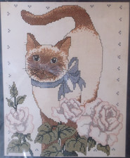 SIAMESE CAT Counted Cross Stitch Kit sealed 8 X 10 Golden Bee vintage 1990