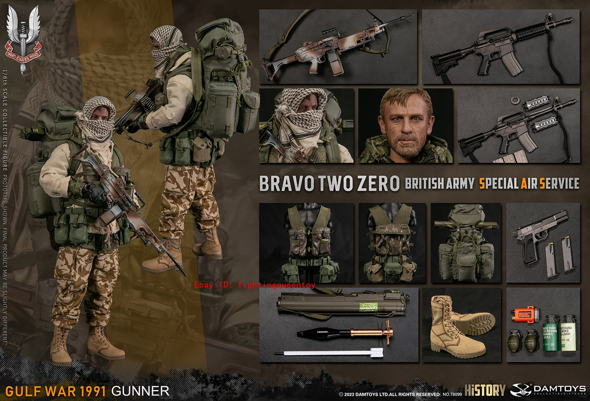 DAMTOYS 78099 Bravo Two Zero British Army SAS Gunner 1/6 Action