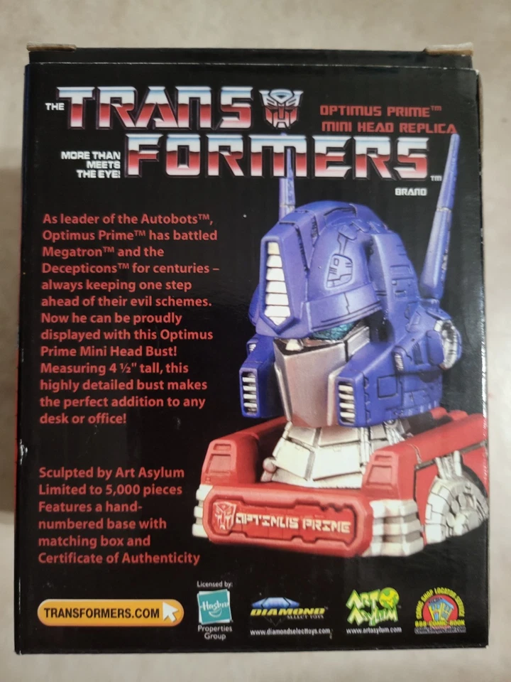 Transformers 2006 Diamond Select Mini Head Replica Optimus Prime MIB 1900/5000 - Image 2 of 4