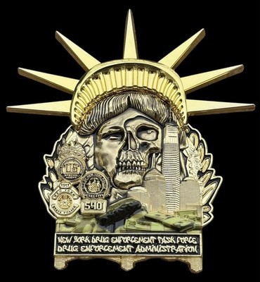 Amazing NYC Drug Enforcement Task Force Punisher Yankees Challenge Coin Limited