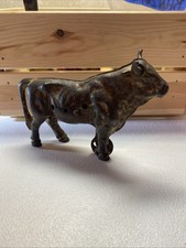 Antique Original 1890  s 1920  s Cast Iron Bull - Ox Pull Toy