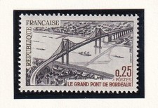 🦬Timbre France N°1524 - Luxe ** Grand Pont de Bordeaux -  MNH** - 1967🦬