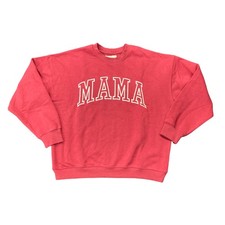 State of Mine Women's Soft Long Sleeve "Mama" Stitched Logo Sweatshirt Rouge,