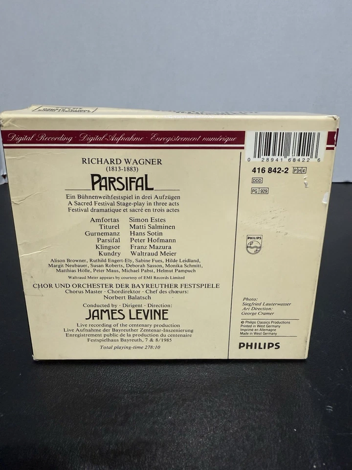 PETER HOFMANN SIMON ESTES WALTRAUD MEIER - Вагнер: Парсифаль - компакт-диск - ** новый ** - Изображение 2 из 4
