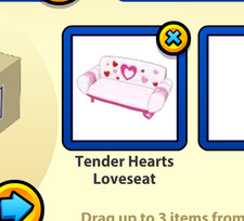 Webkinz Virtual Retired Rare Love Puppy PSI * Tender Hearts Loveseat Online Item