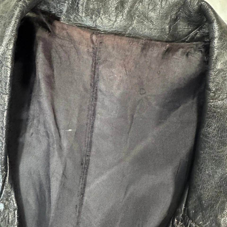 Chaqueta de cuero vintage para hombre abrigo años 60 70 discoteca talla L ligeramente desgastado Foto 4 de 4
