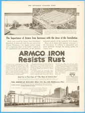 1917 ARMCO Iron American Rolling Mill Co Middletown OH Atlanta Warehouse GA Ad