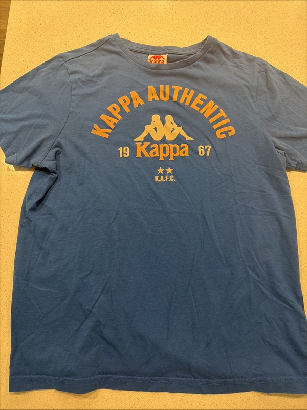 Kappa Blue Short Sleeve Pocket Tee With Striped Logo NEW Medium Men’s