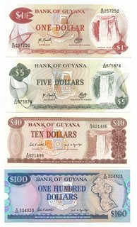 LOT 4 BANKNOTES BANK OF GUYANA FDS /FDS