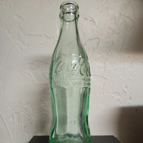 Vintage 1948 Green Glass Coca Cola Bottle Hobbleskirt Embossed Mountain Grove MO