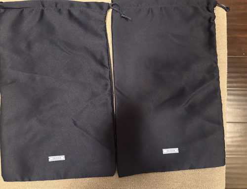 Prada Black Dust Bags Lot of 2 Authentic Drawstring Storage Bags