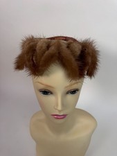 Vintage 1940s Satin  Fur Fascinator Hat
