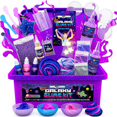 Original Stationery Mini Galaxy Slime Kit for Girls & Boys Ages 7 12, DIY Glow-i