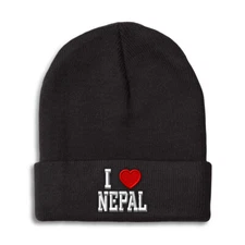 Beanies for Men I Love Nepal I Love Winter Hats for Women Acrylic Skull Cap