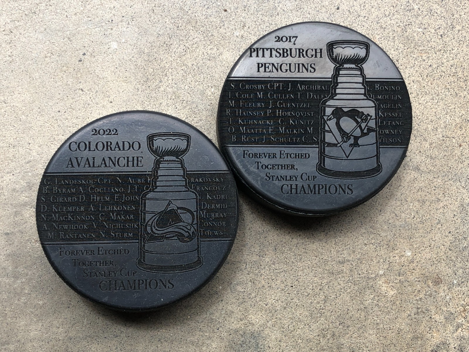 NHL Hockey Custom Stanley Cup Champions Laser Engraved Hockey Puck