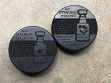 NHL Hockey Custom Stanley Cup Champions Laser Engraved Hockey Puck