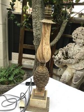 VINTAGE ANNEES 70 PIED DE LAMPE ANANAS EN BRONZE  ET MARBRE DESIGN 70 CHARLES ??